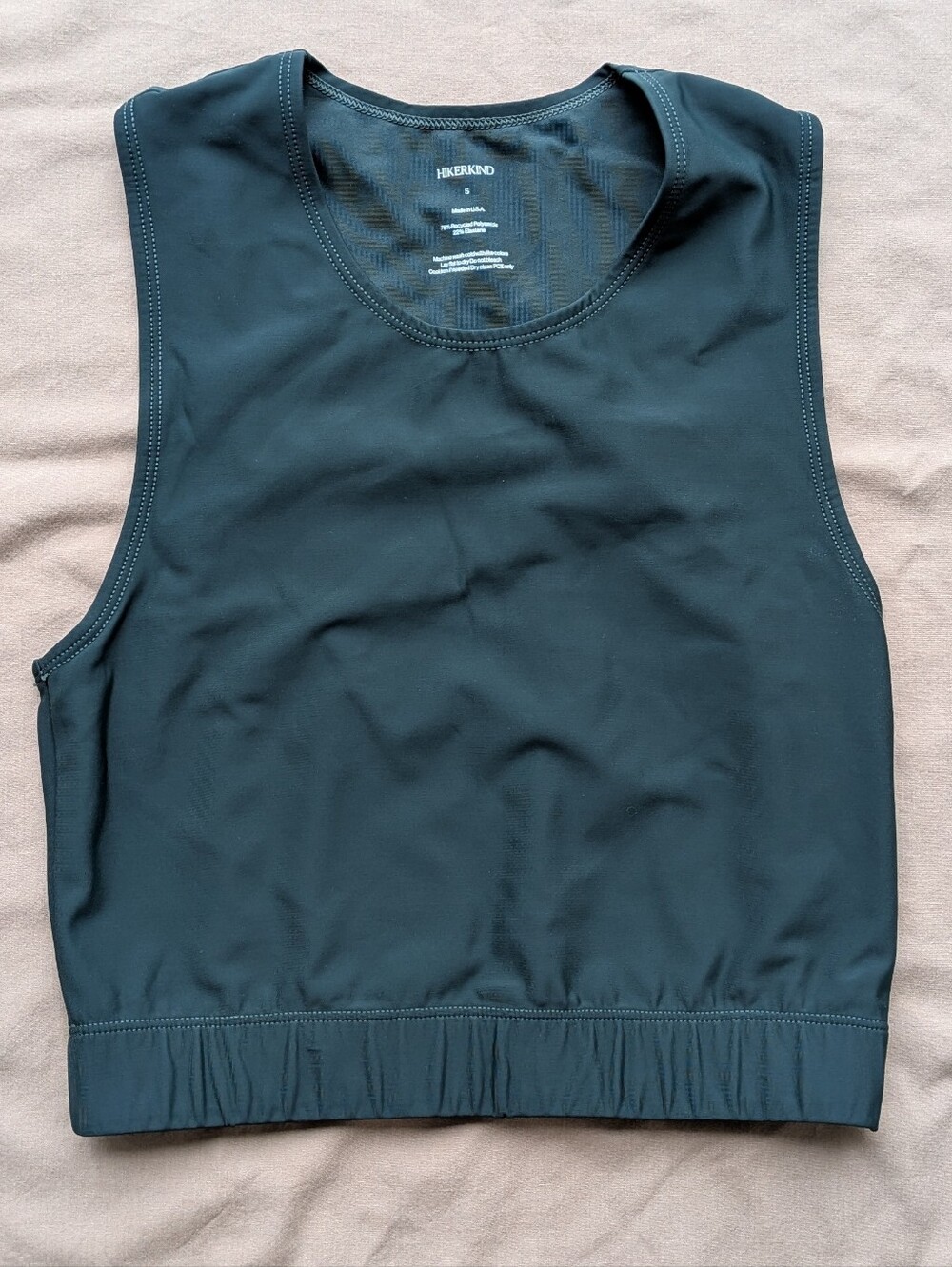 HikerKind Women's Deep Teal Cropped Tank with Elastic Hem